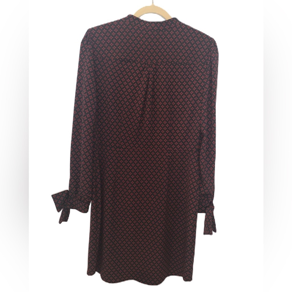 Banana Republic Factory Black & Burgundy Button Down Dress Size 6 - Picture 2 of 7